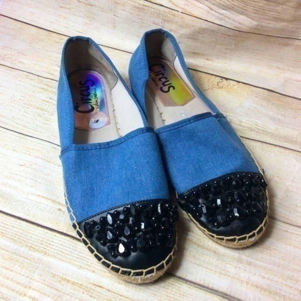 Circus by Sam Edelman “Loretta “ blue denim espadrilles. 9.